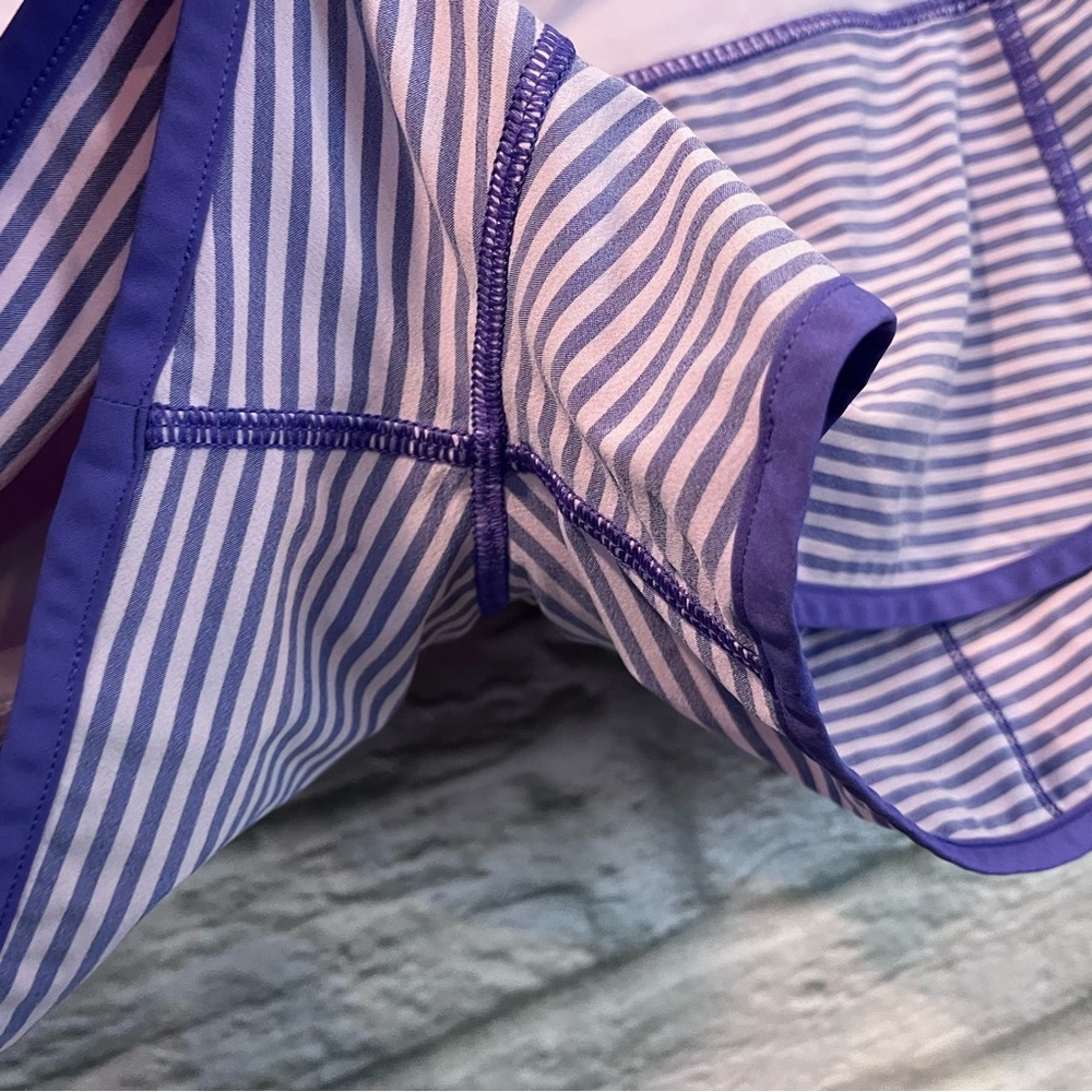 RARE sz 8 Lululemon Speed Short Classic Stripe Iris Flower Pretty Purple Run - Picture 5 of 12